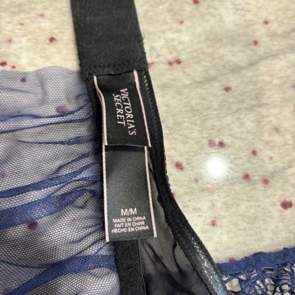 Victorias Secret Dark Blue Lace and Satin Teddy - Size M - Picture 5 of 6